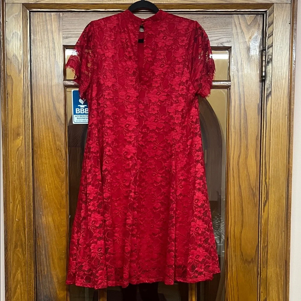 Torrid Mini Lace High Neck Skater Dress - Picture 7 of 16